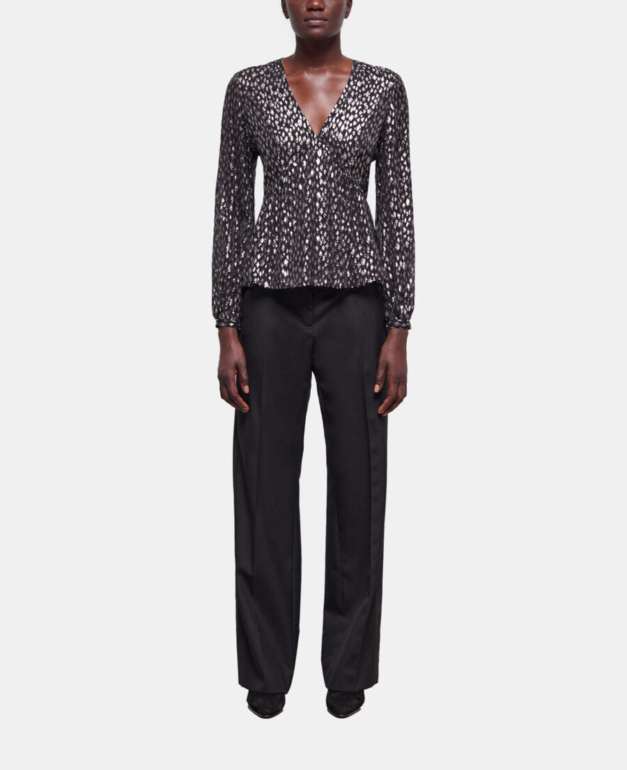 The Kooples F ANTIC SILVER leopard-print top