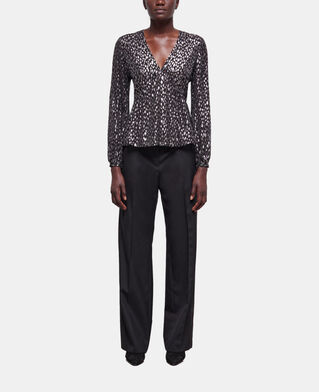 The Kooples F ANTIC SILVER leopard-print top