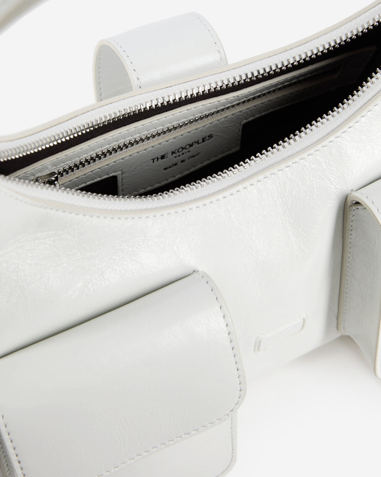 The Kooples WOMEN WHITE white vintage treatment leather amelia bag