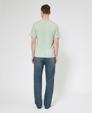 The Kooples MEN ALMOND GREEN t-shirt with green heart flocking