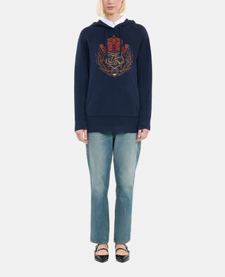 The Kooples WOMEN NAVY navy blue hooded sweater 