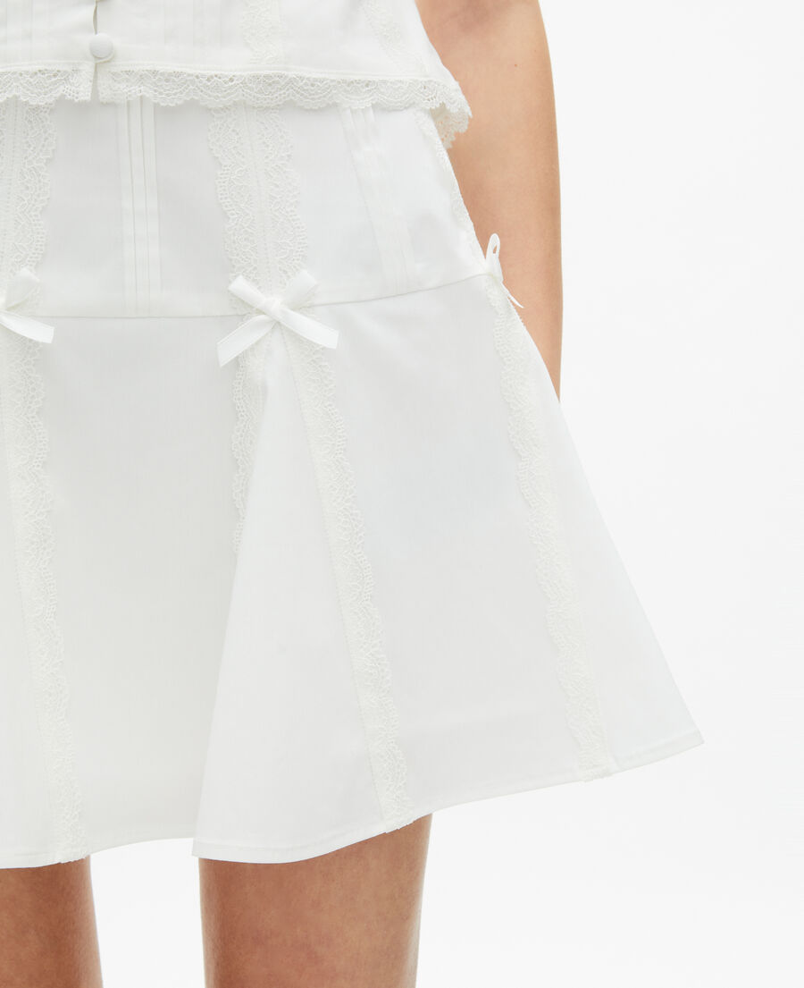 The Kooples DAMEN ECRU kurzer rock mit schleifendetails ecru