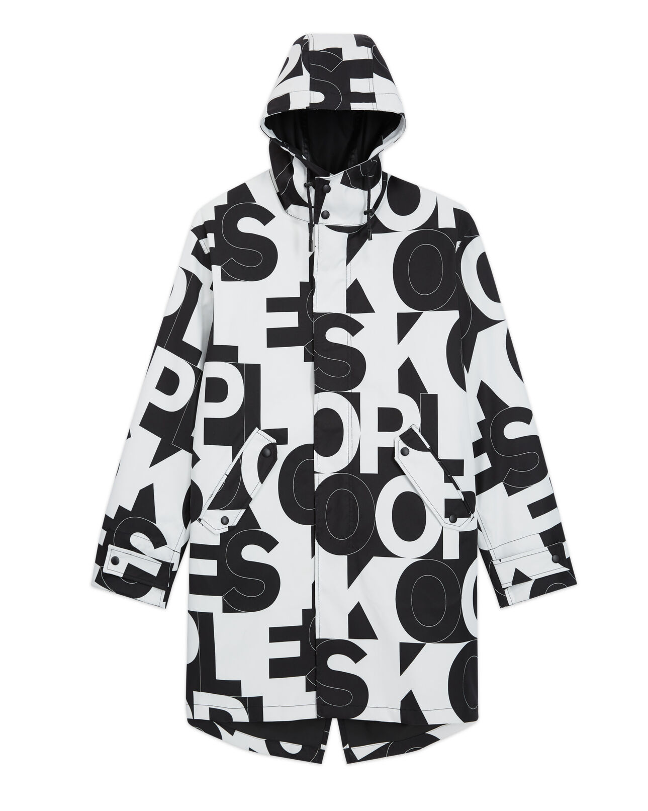 The Kooples MIXTE BLACK / WHITE parka logo the kooples