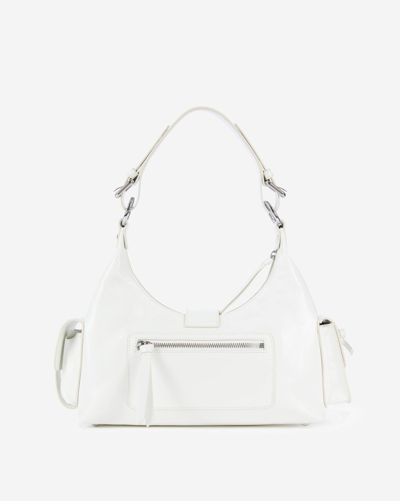 The Kooples FEMME WHITE sac amelia en cuir craquelé blanc