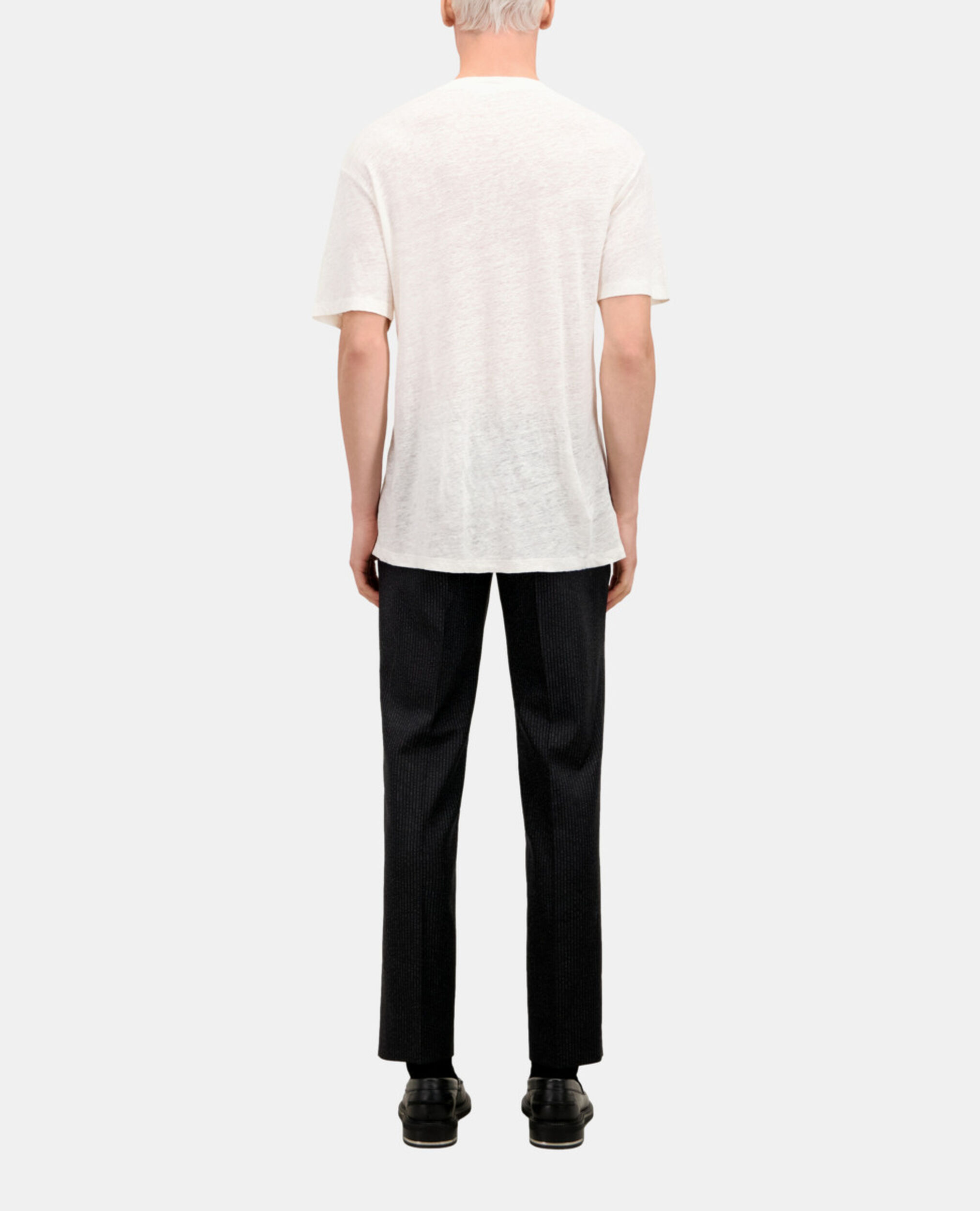 T-shirt Homme ecru en lin avec blason, ECRU, hi-res image number null