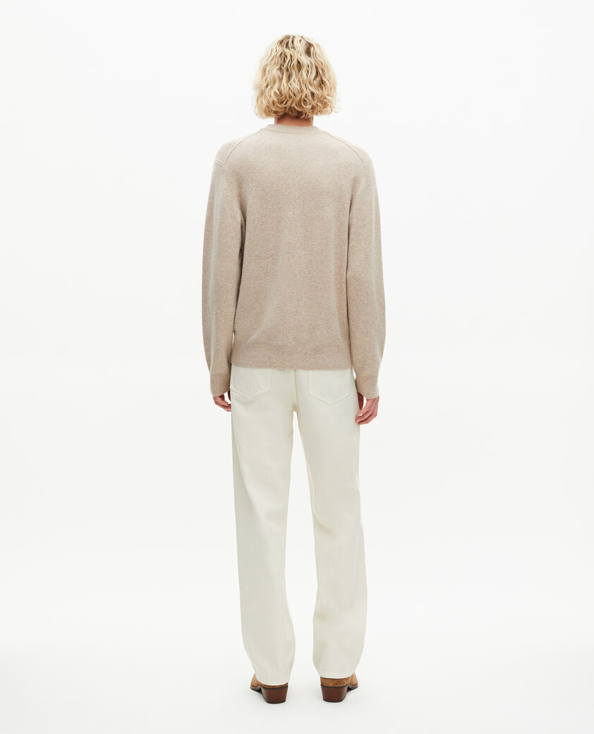 The Kooples HOMME BEIGE MELANGE cardigan en cachemire beige