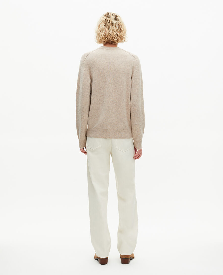 The Kooples HOMME BEIGE MELANGE cardigan en cachemire beige