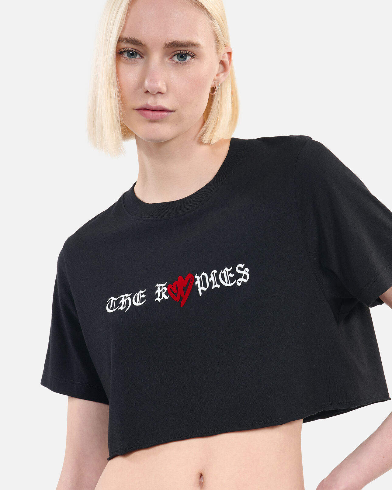 The Kooples FEMME BLACK t-shirt court avec sérigraphie noir