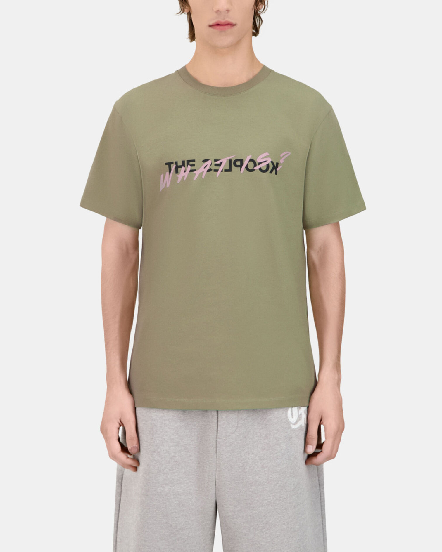 Light green What is t-shirt, KAKI GREY, hi-res image number null