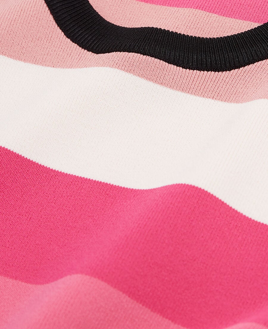 The Kooples WOMEN LIGHT PINK/DARK PINK/BLAC short pink striped sweater