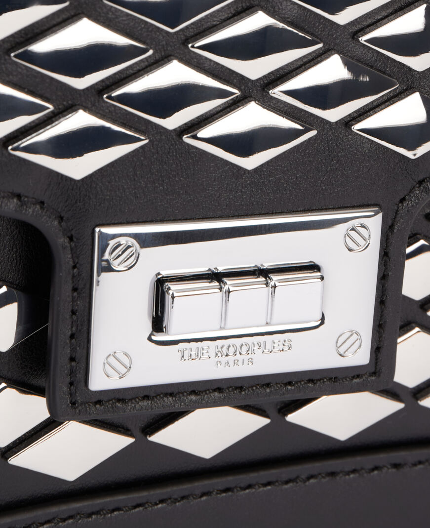 The Kooples WOMEN BLACK emily small bag in black leather with studs
