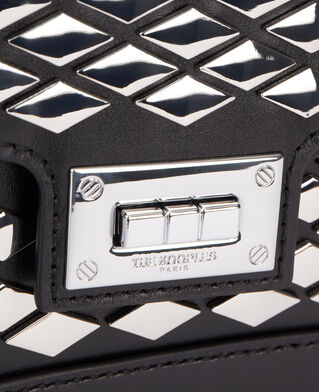 The Kooples WOMEN BLACK emily small bag in black leather with studs