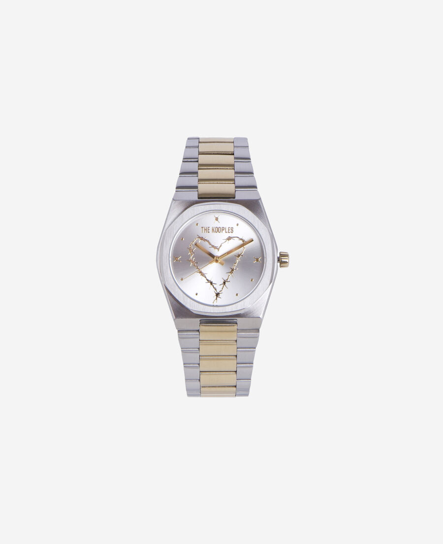 The Kooples M SILVER / GOLD gold and silver heart watch