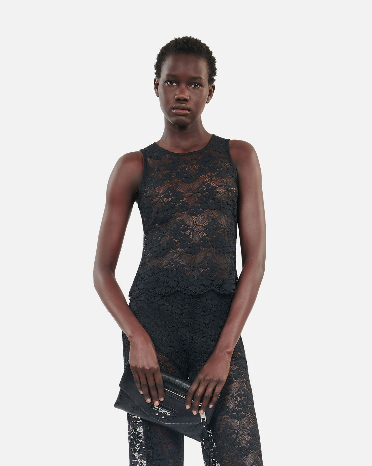 The Kooples WOMEN BLACK black lace top