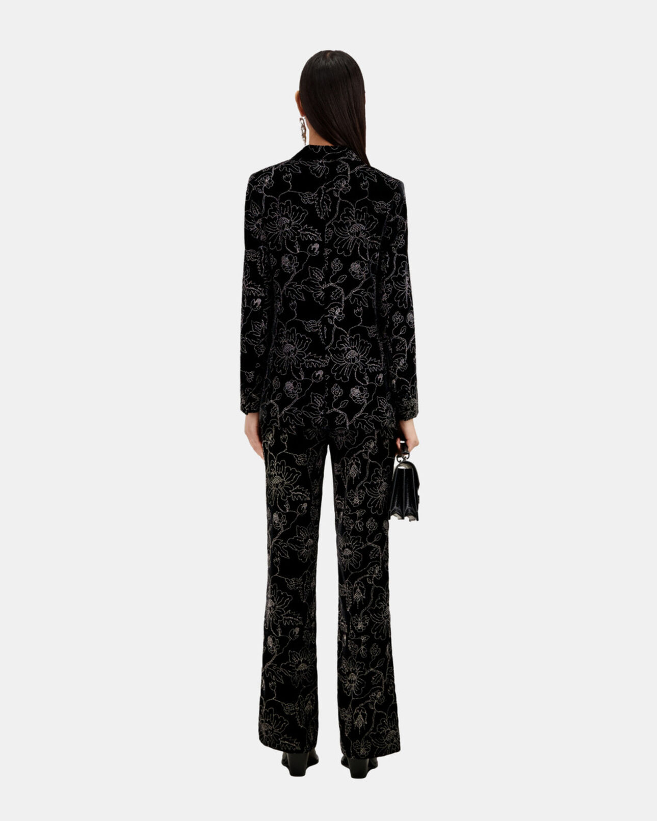 The Kooples WOMEN BLACK black velvet suit jacket