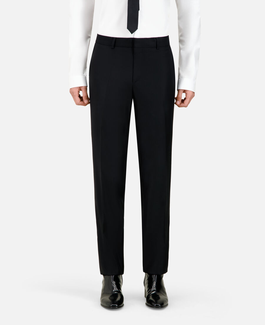 The Kooples H BLACK super 100s black wool suit pants