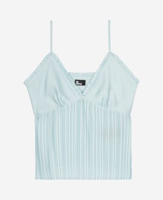 The Kooples DAMEN BABY BLUE blaues plissee-camisole