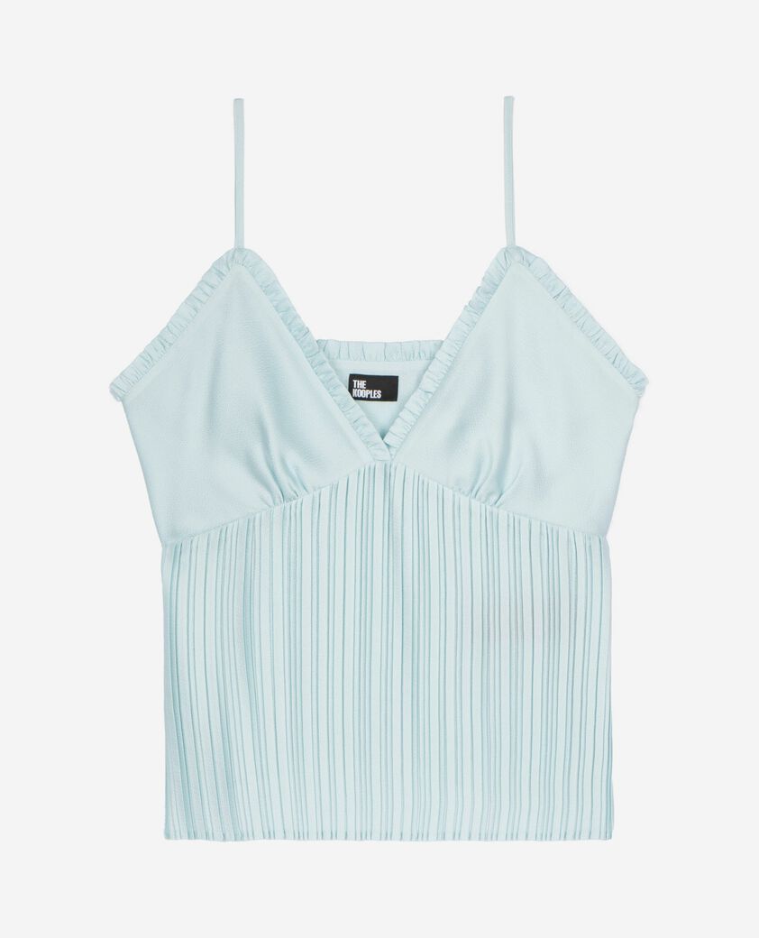 The Kooples DAMEN BABY BLUE blaues plissee-camisole