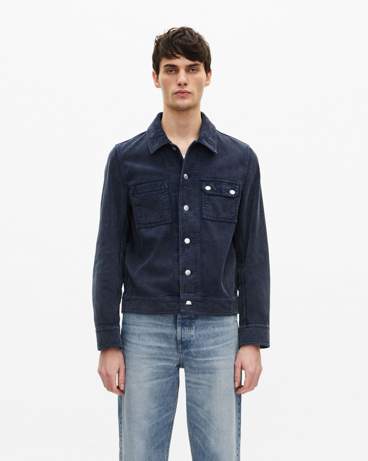 The Kooples MEN DARK NAVY navy blue cotton jacket