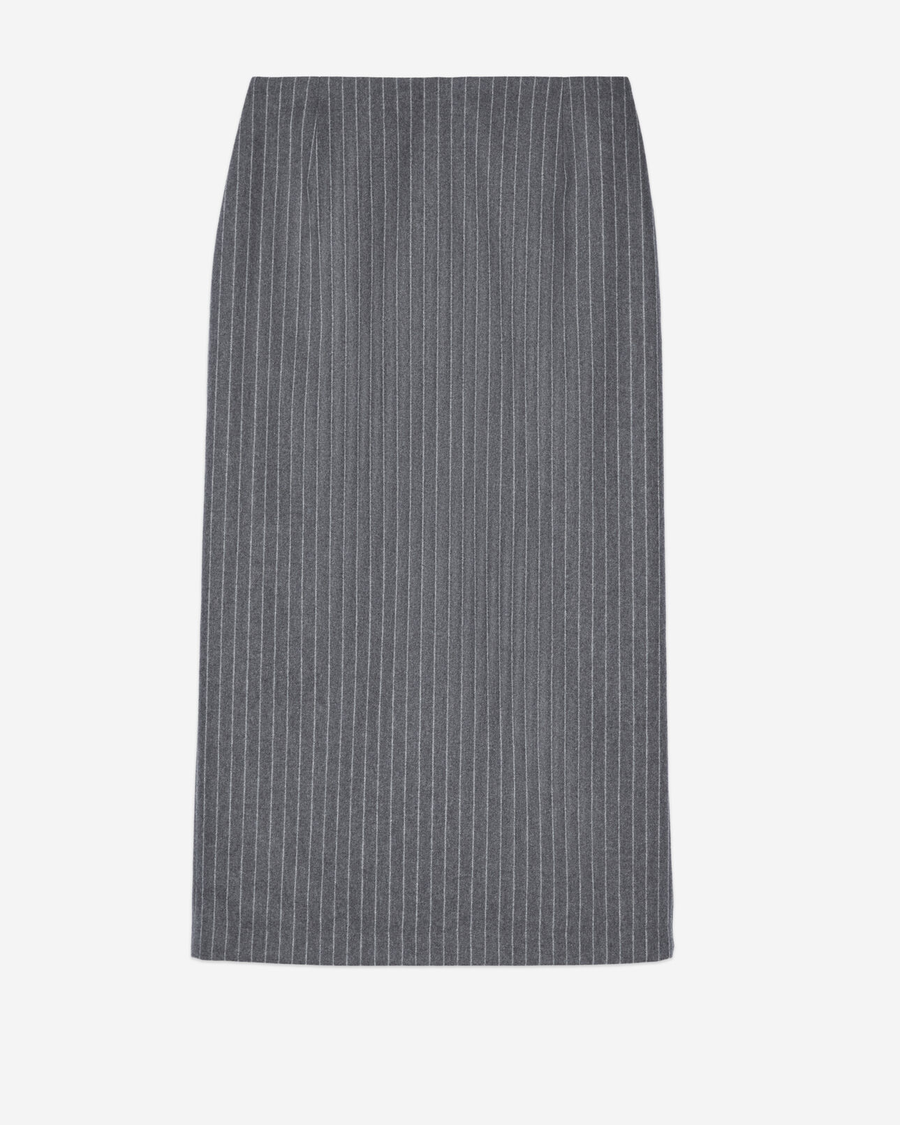 The Kooples WOMEN LIGHT GREY mid-length striped pencil skirt