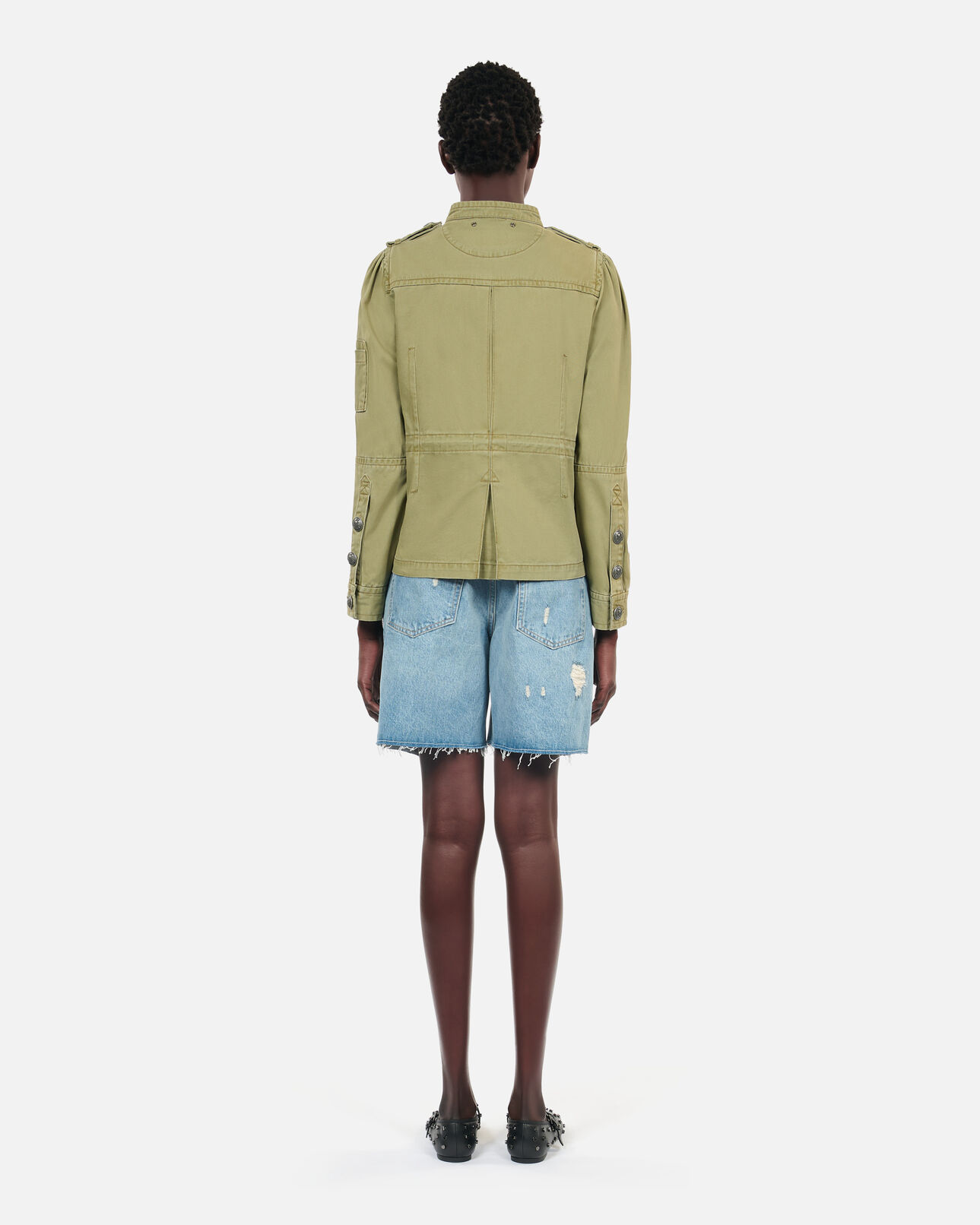 The Kooples WOMEN OLIVE NIGHT khaki officer style jacket