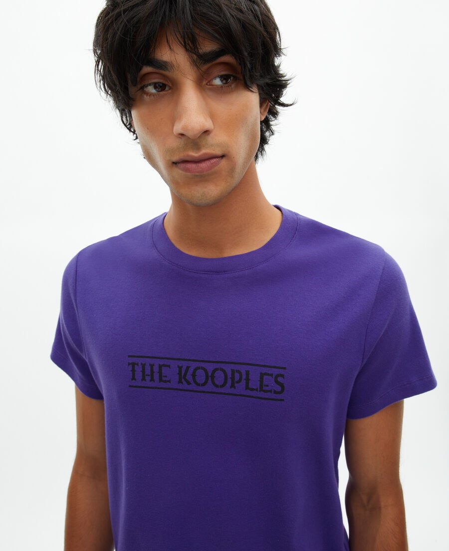 The Kooples HOMME ELECTRIC BLUE t-shirt avec imprim&eacute; violet