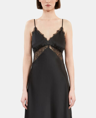 The Kooples F BLACK short black silk slip dress