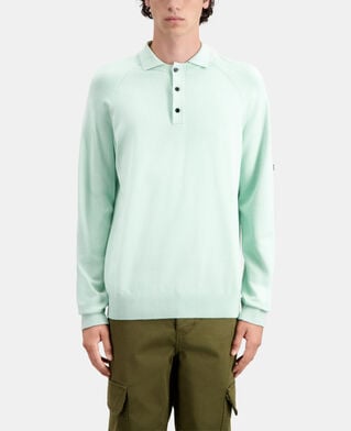 The Kooples H OCEAN green knit polo t-shirt
