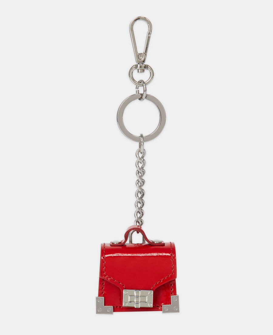 emily red leather keyring