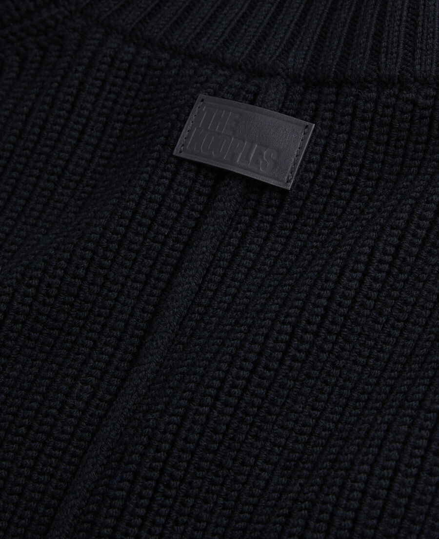 plastrón negro lana acanalada