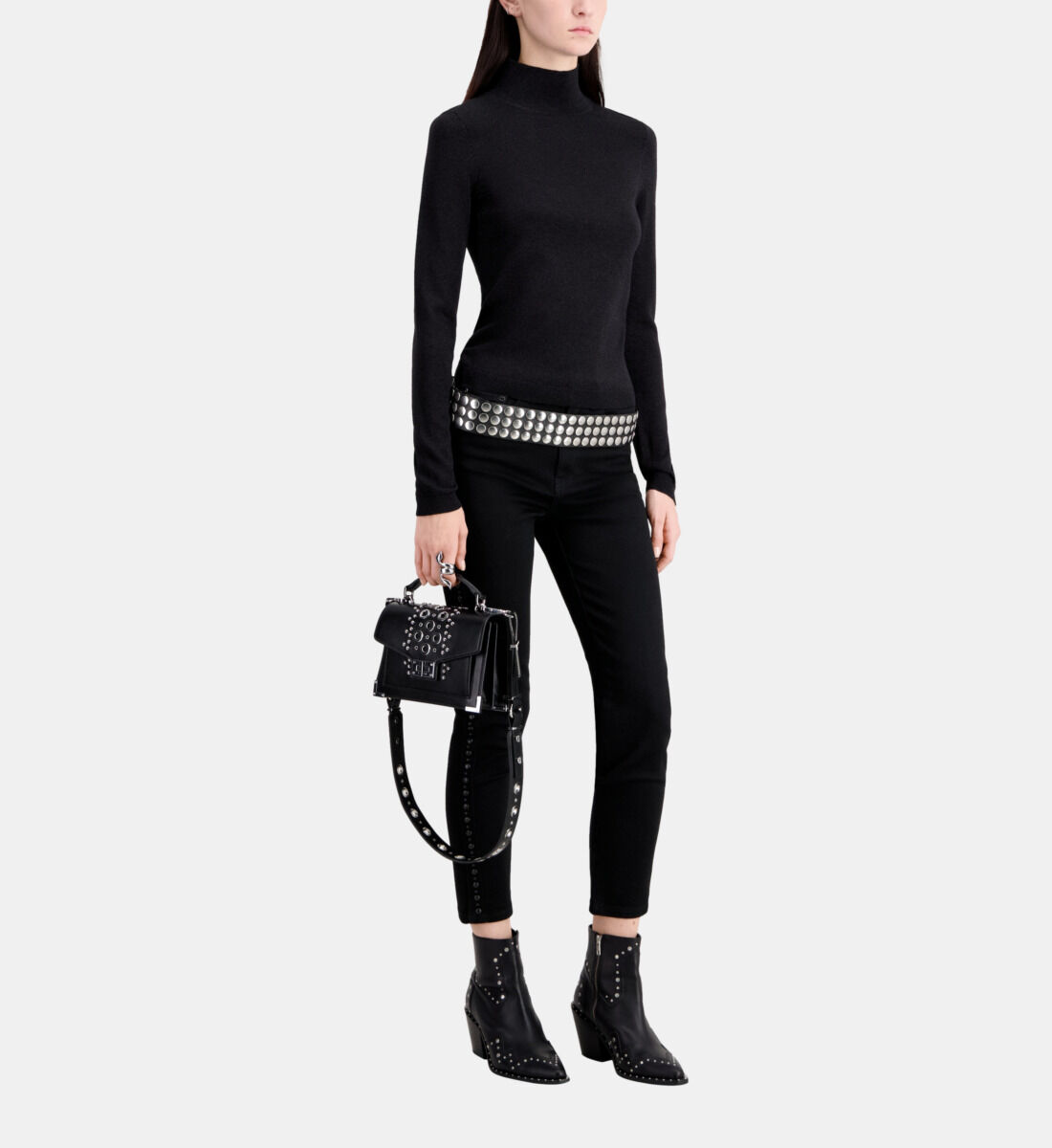 Pull noir effet paillet