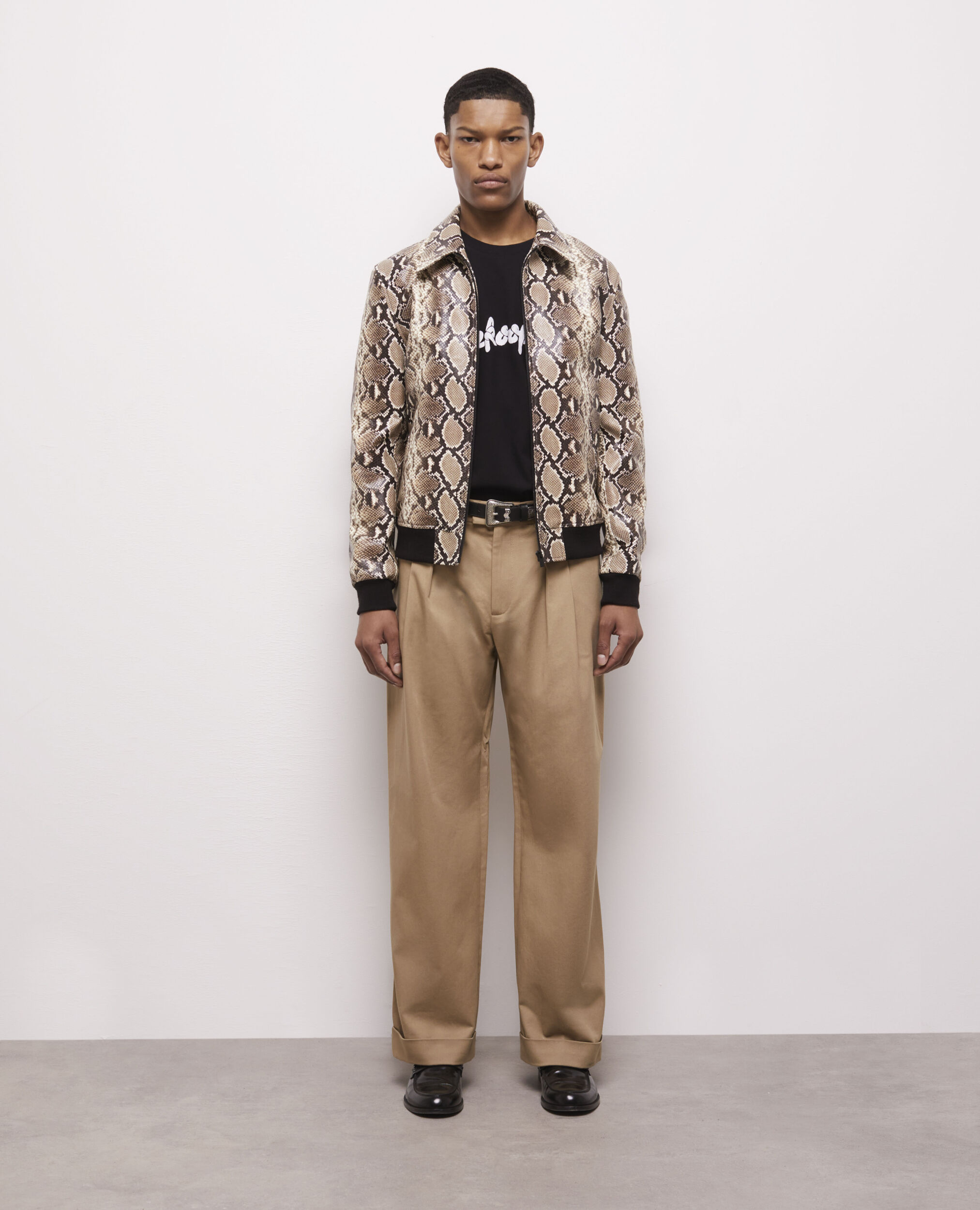 Chaqueta piel pitón, PYTHON BEIGE, hi-res image number null