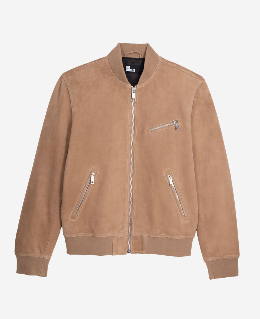 The Kooples HERREN BEIGE beige jacke aus veloursleder