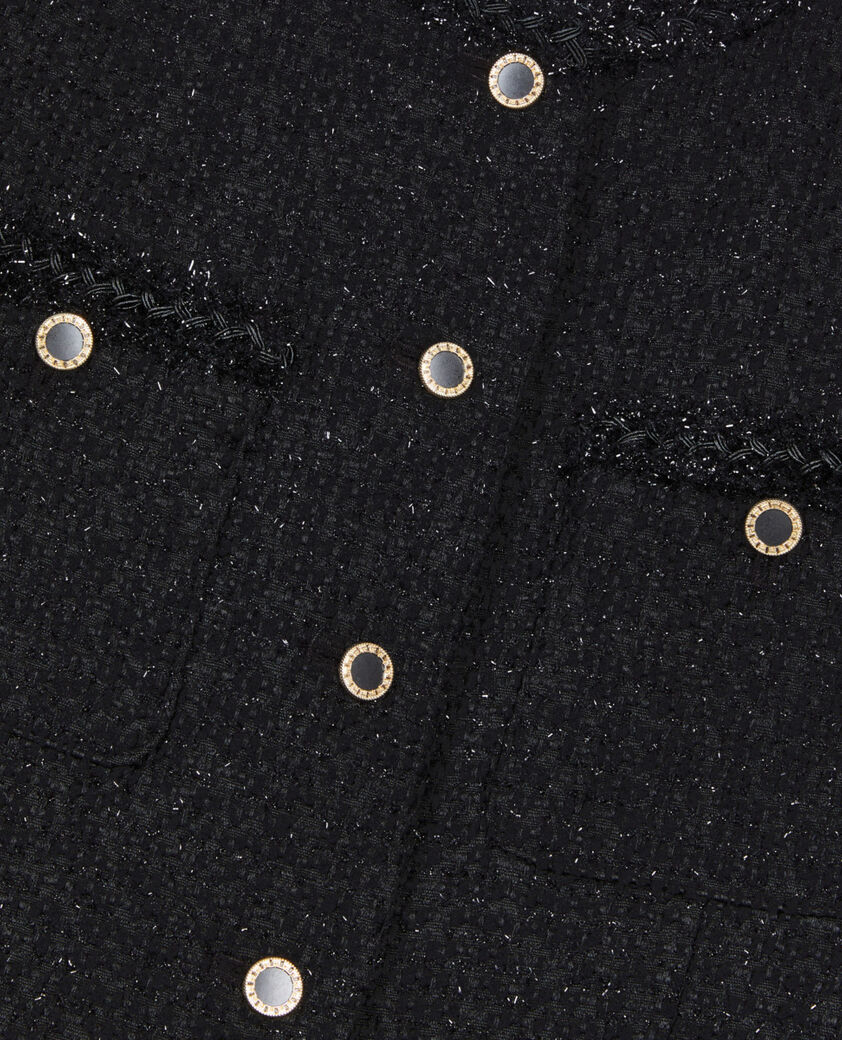 The Kooples FEMME BLACK robe courte en tweed noir