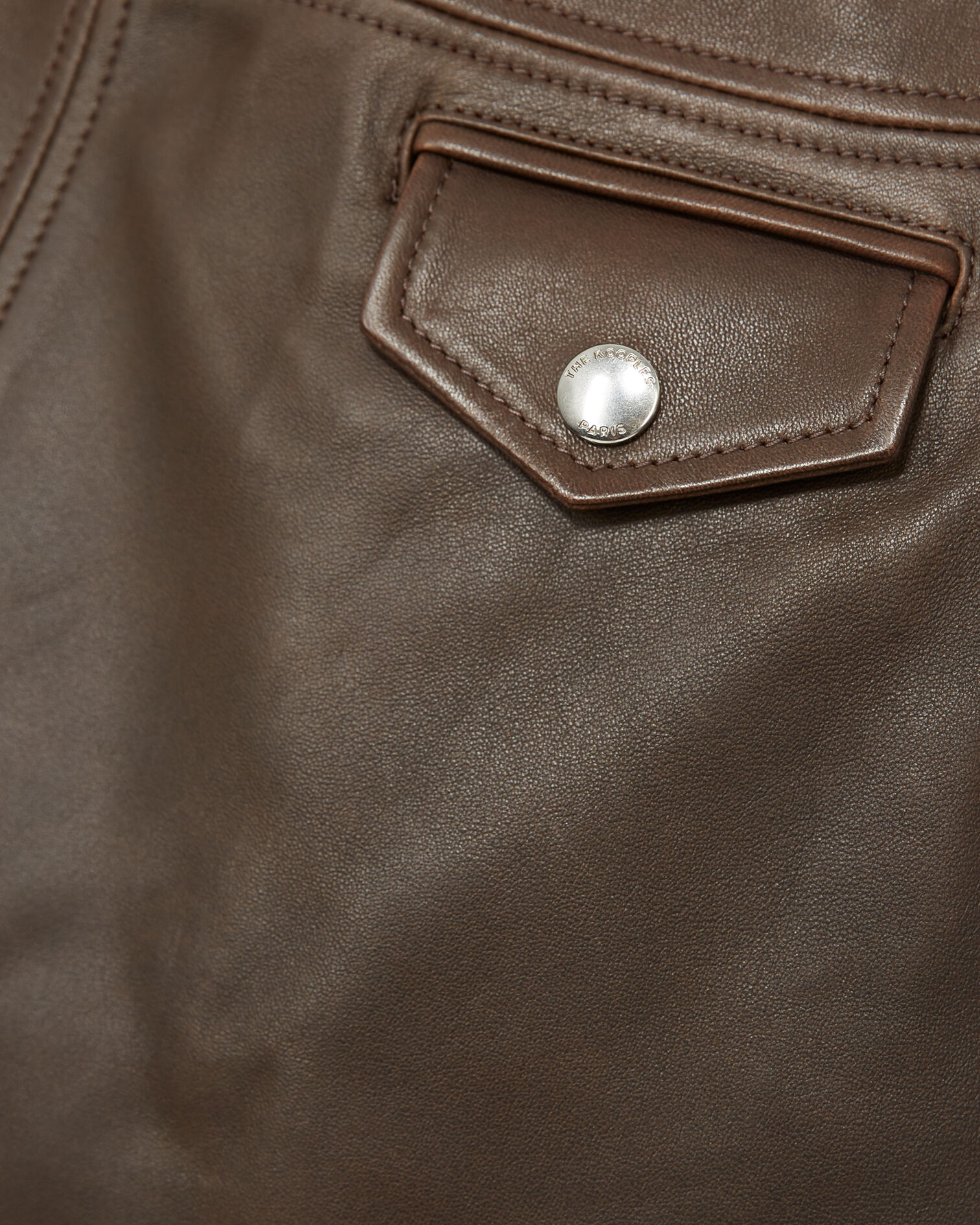Jupe courte en cuir marron, BLACK VINTAGE, hi-res image number null