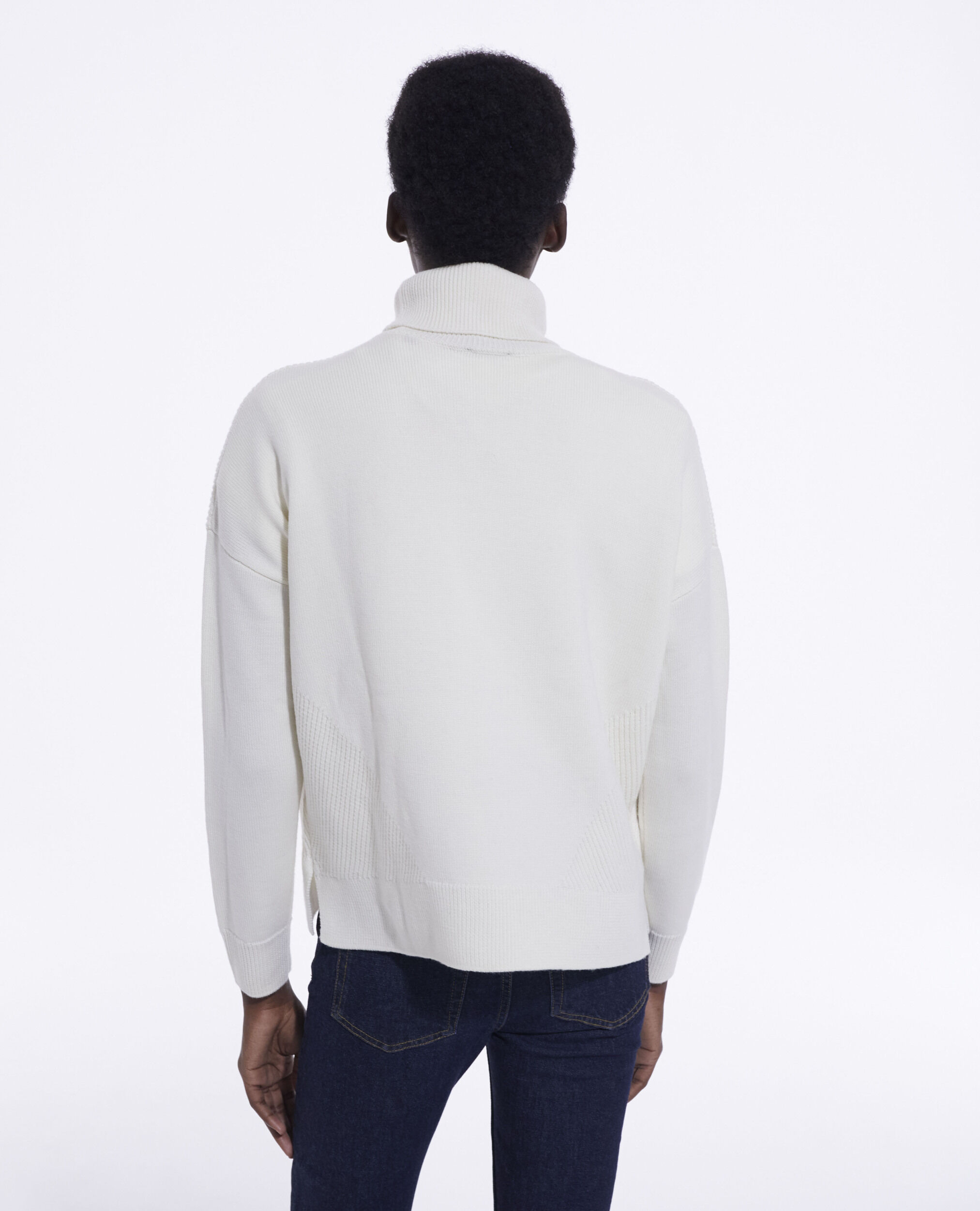 White wool sweater, WHITE, hi-res image number null