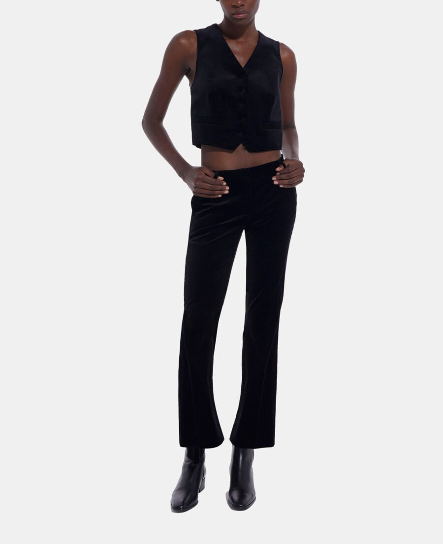 black velvet flared suit pants