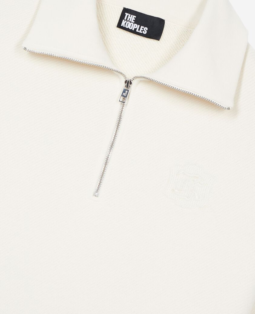 The Kooples MEN LIGHT BEIGE beige trucker-neck sweatshirt