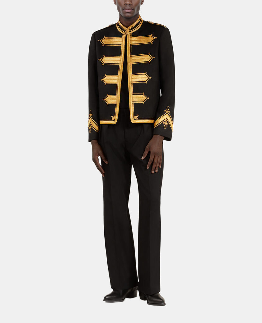 The Kooples HOMME BLACK veste style officier en laine noire