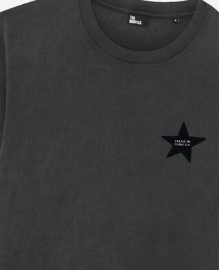 The Kooples H BLACK WASHED t-shirt with black star flock