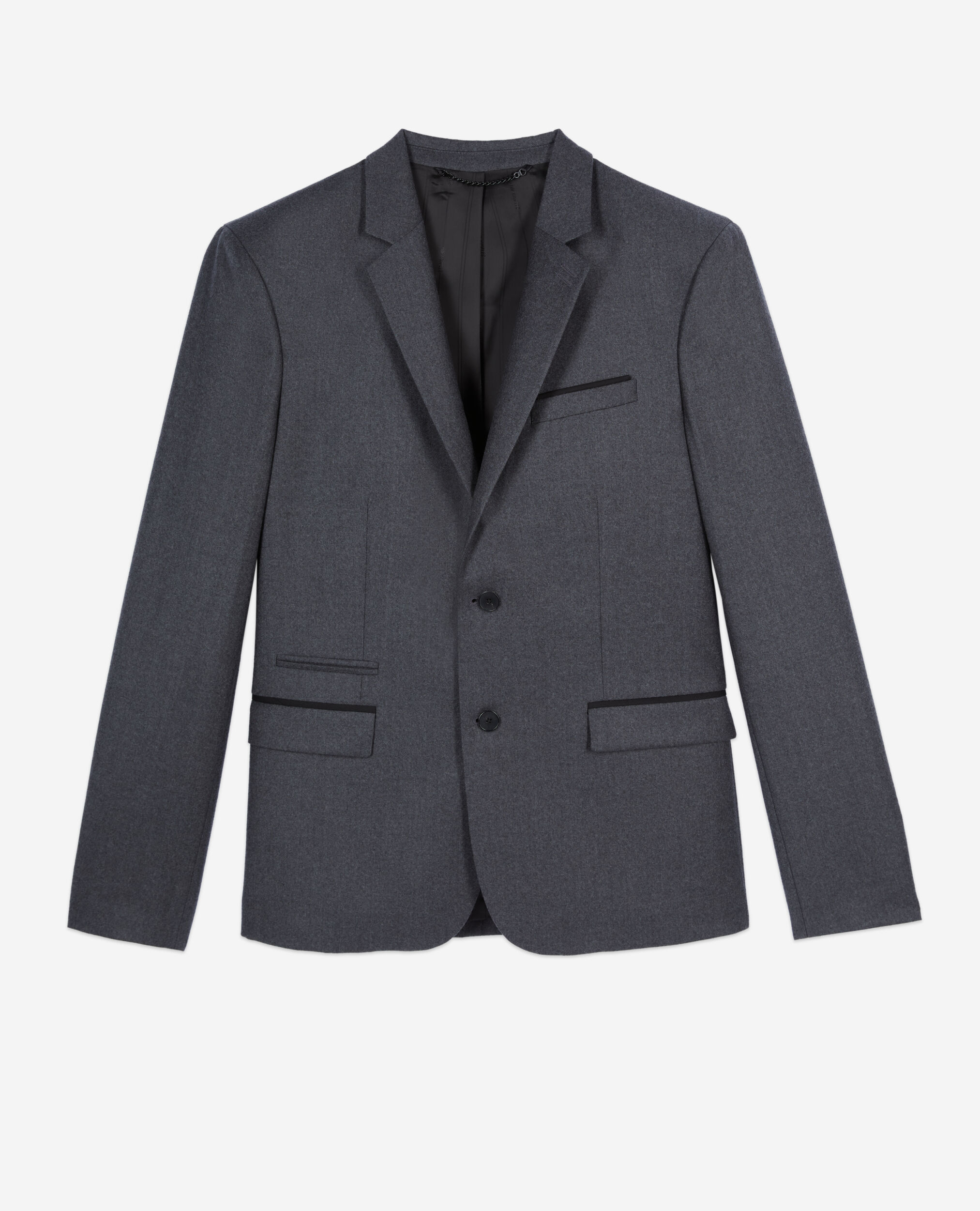 Gray wool suit jacket, GREY, hi-res image number null