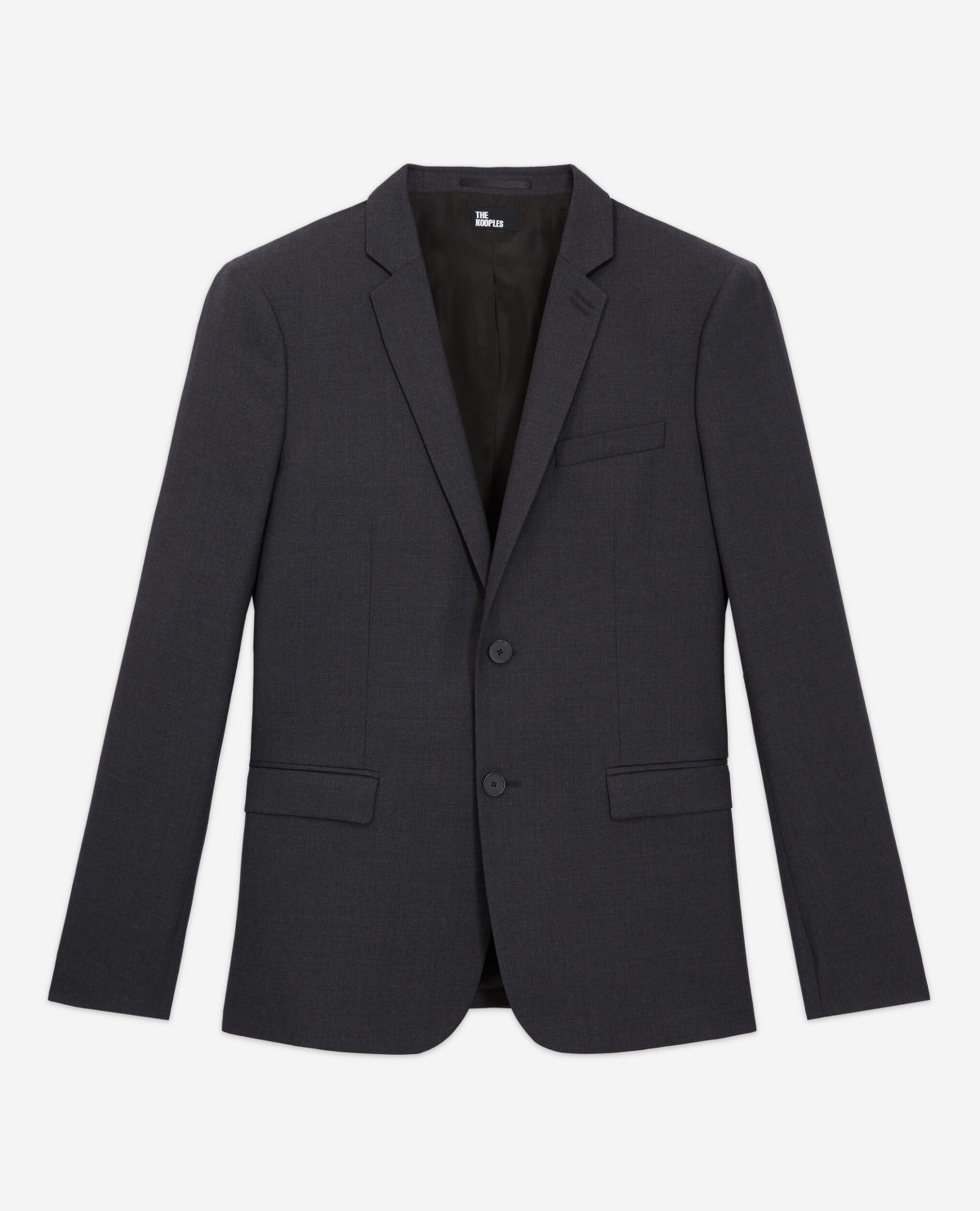 Gray wool suit jacket, GREY, hi-res image number null