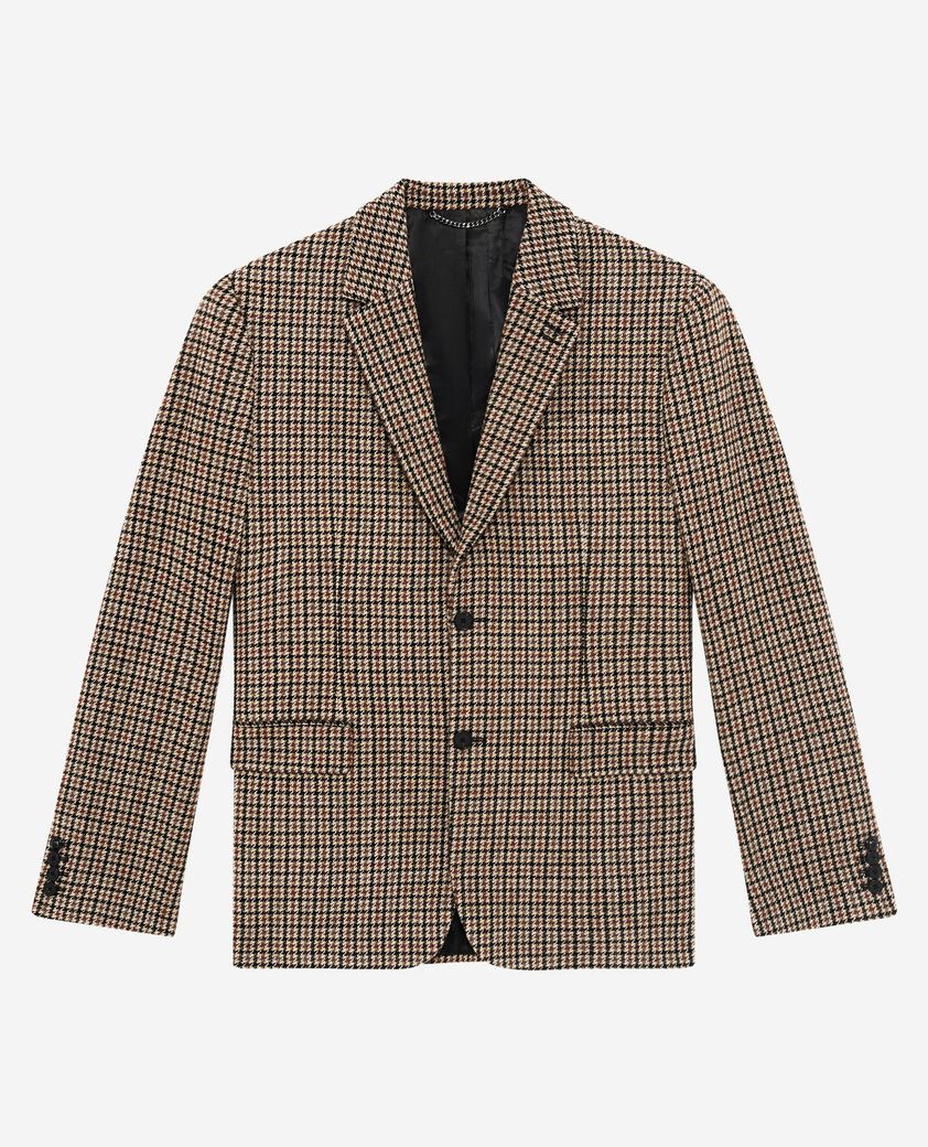 The Kooples HOMME FAUVE veste en pied de poule marron et noire