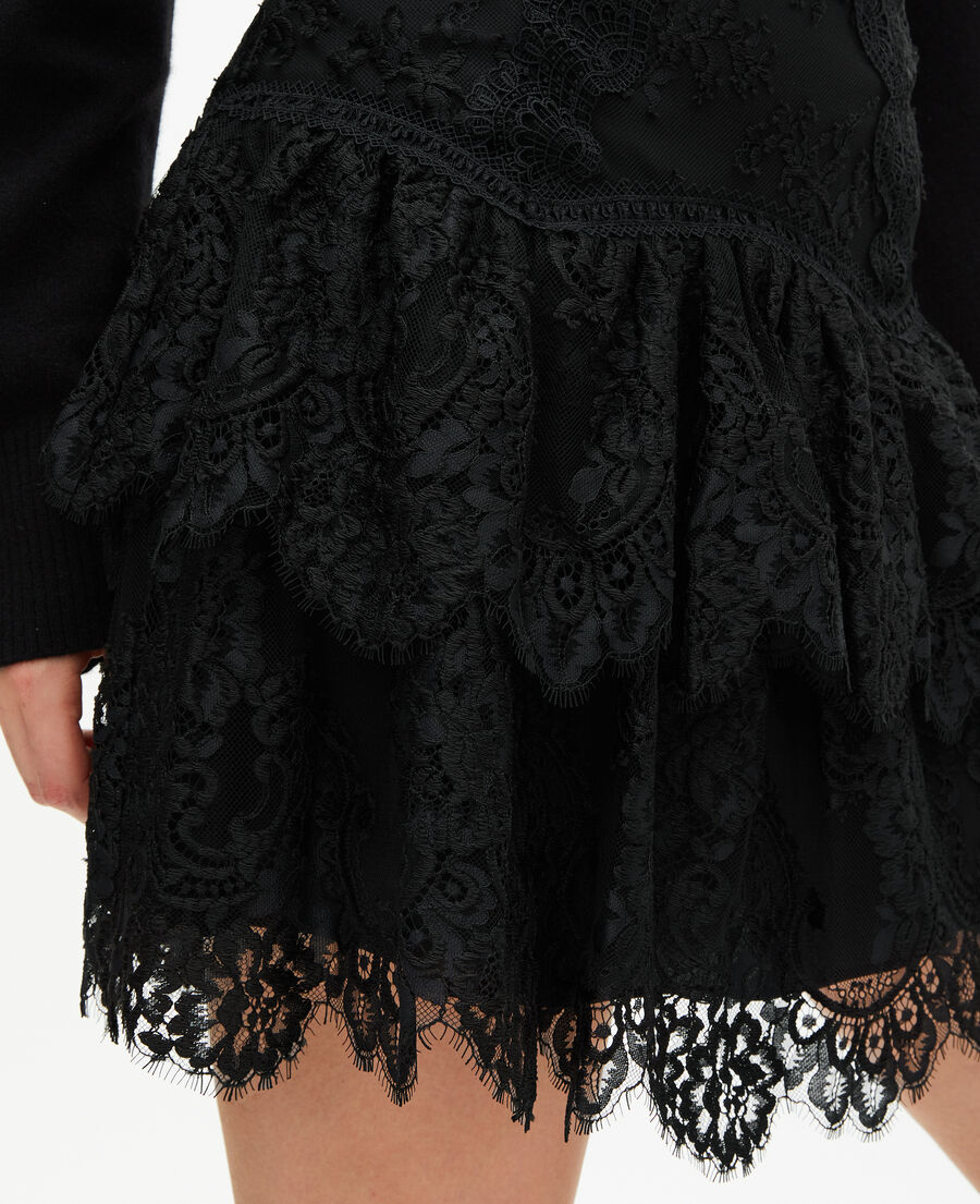 The Kooples WOMEN BLACK black lace skirt