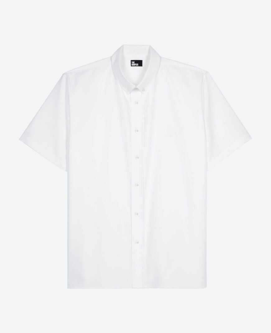 The Kooples MEN WHITE short-sleeved shirt with white blazon