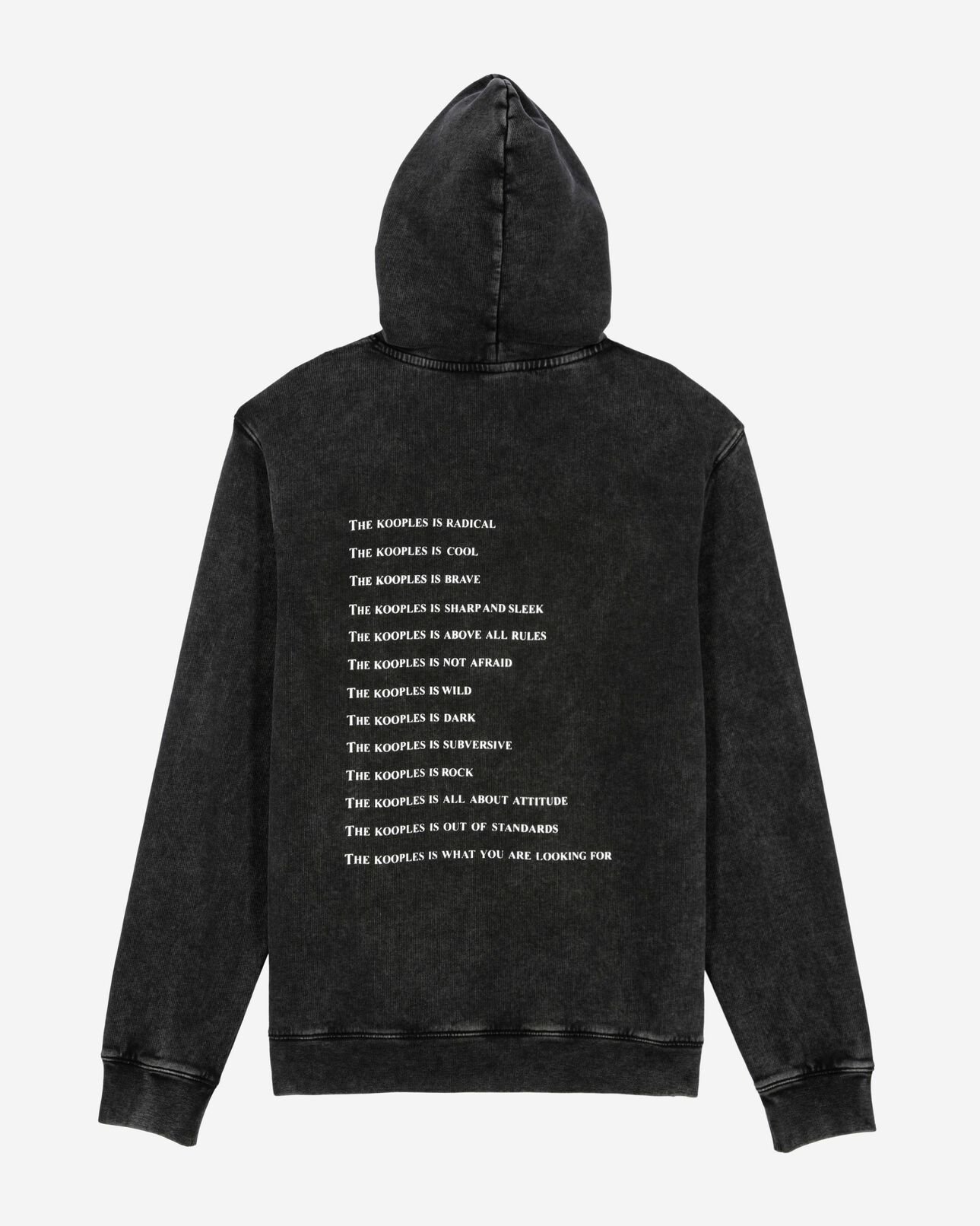 The Kooples MEN BLACK WASHED black what is hooded sweatshirt