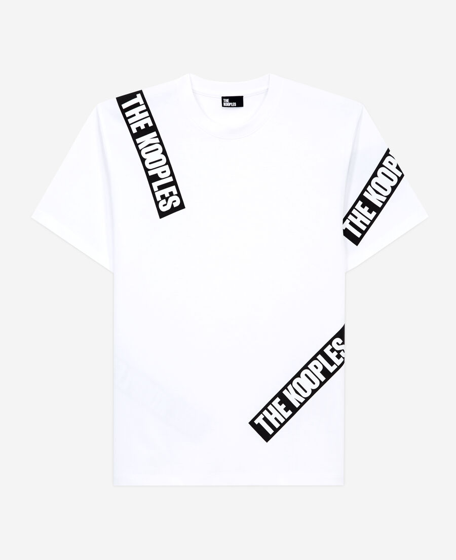 camiseta blanca tape logotipo para hombre