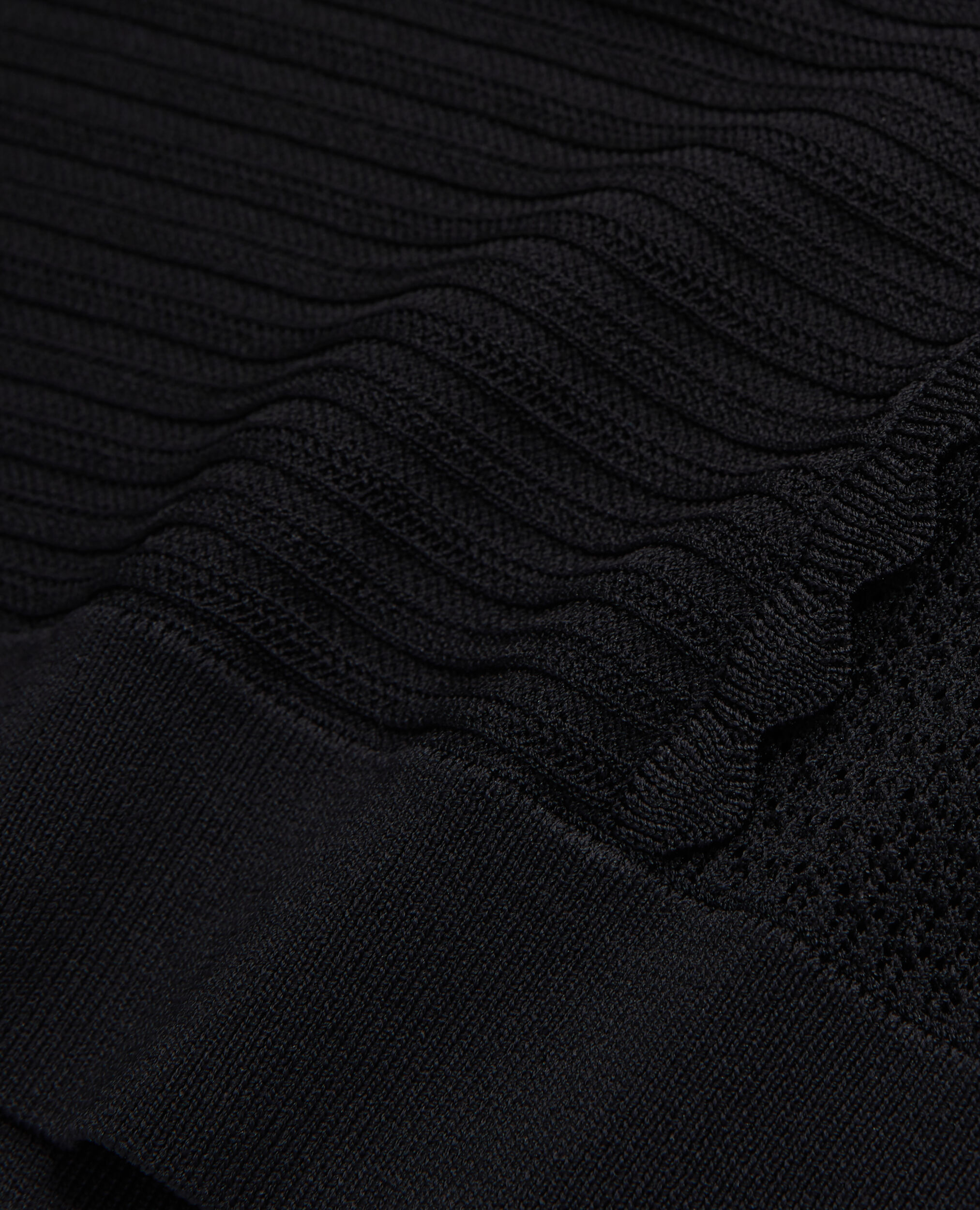 Schwarzer Pullover aus Ajour-Strick, BLACK, hi-res image number null