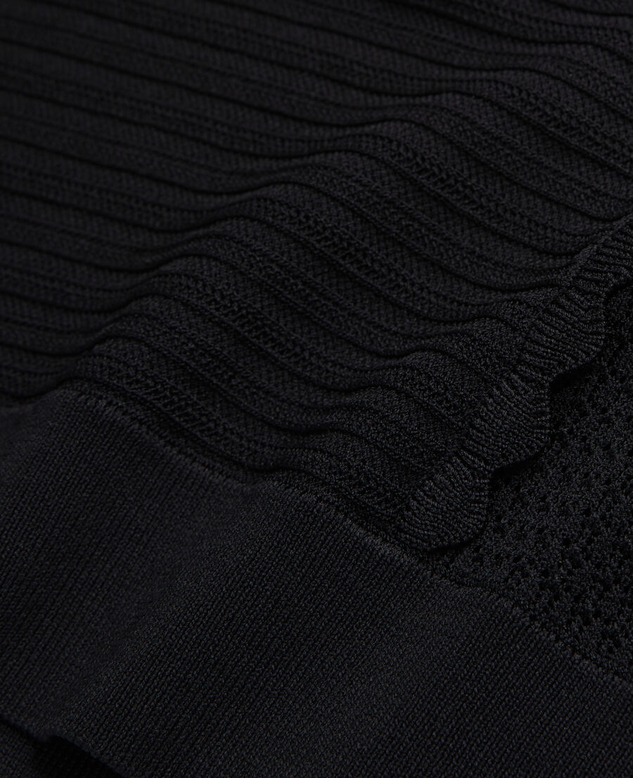 black openwork mesh sweater