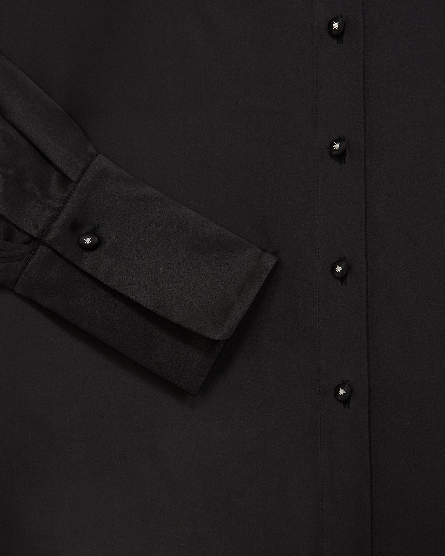 Chemise noire soie satin, BLACK, hi-res image number null
